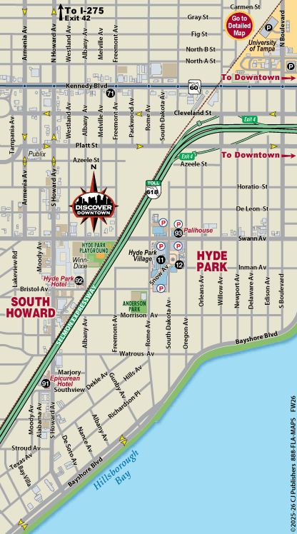 Hyde Park Village Map Map Of Hyde Park Tampa - Interactive Hyde Park Florida Map